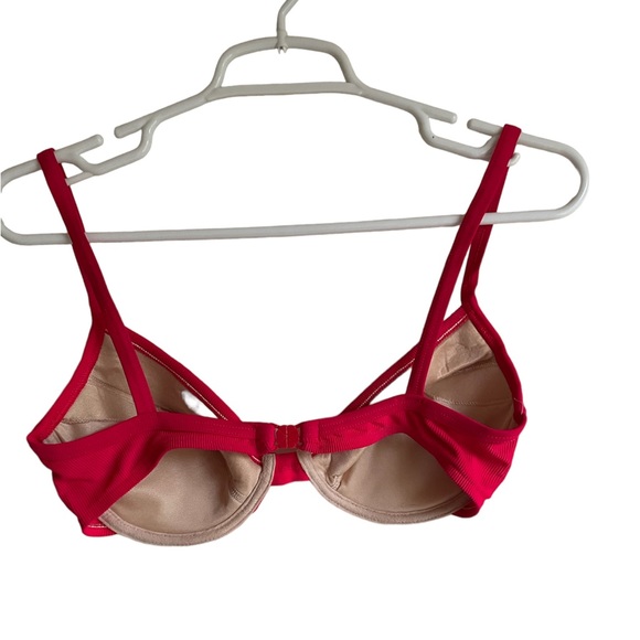 Fit System vintage underwire bikini top ribbed fire engine red BoxA size 10 - Picture 3 of 9